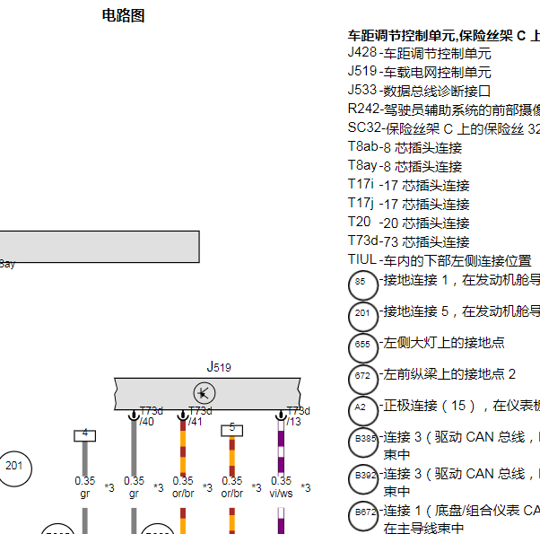 2023年大众宝来车距保持电路图