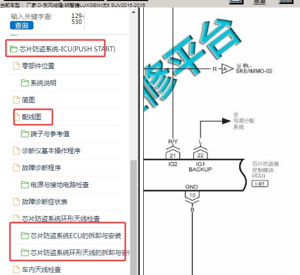 2015年东风裕隆(纳智捷LUXGEN)-优6 SUV 防盗电路图和维修手册