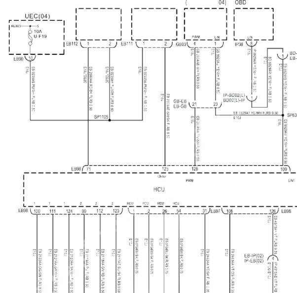 2020年大通EUNIQ6电机控制电路图
