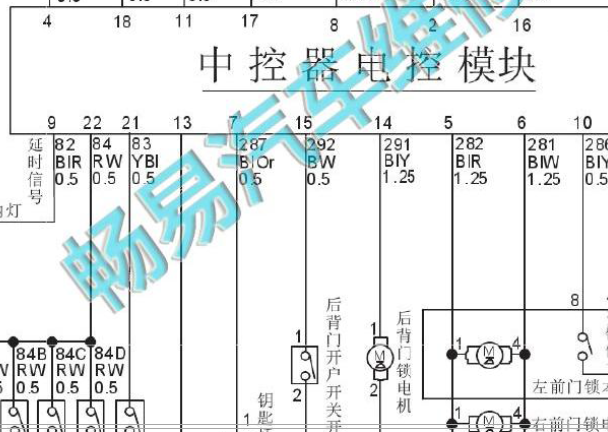 2014年长城哈弗M4中控锁针脚图和电路图资料
