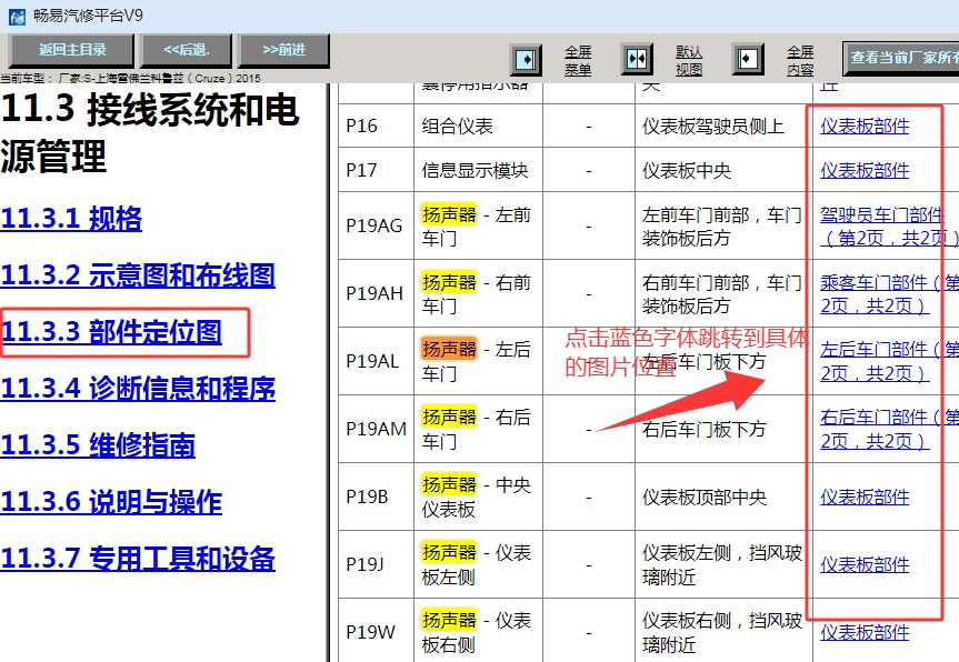 2015年雪佛兰科鲁兹音频扬声器位置资料