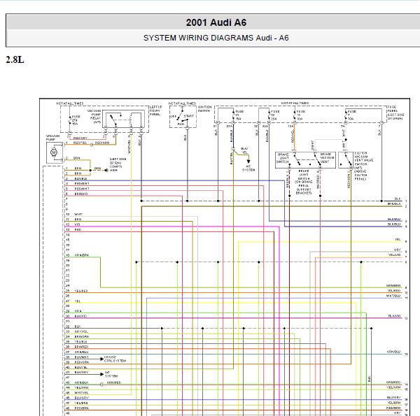 2001年奥迪A6发动机电路图