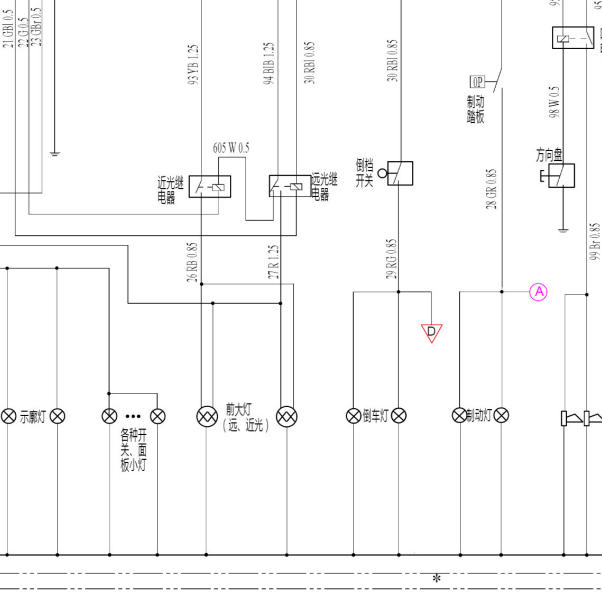 2019年江淮康玲X1灯光系统电路图