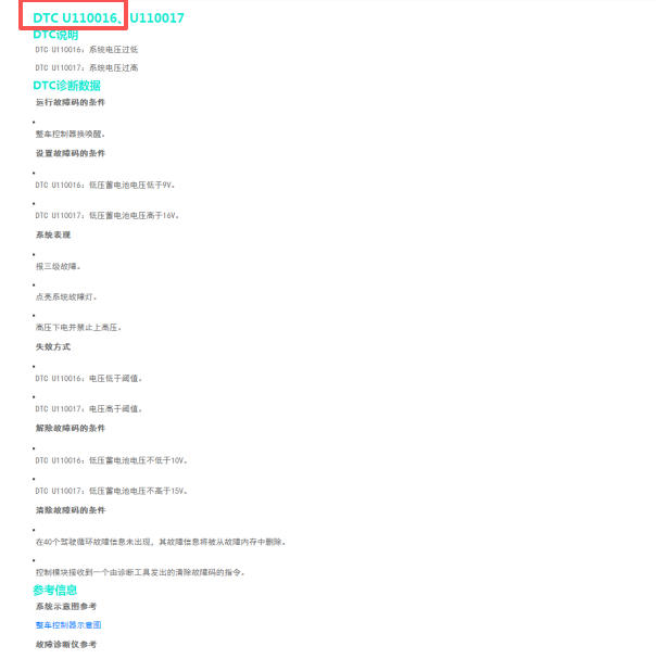 2021年爱驰U5 U110016故障码资料