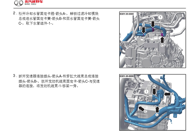 2024年北京汽车BJ30变速箱维修手册和电路图资料