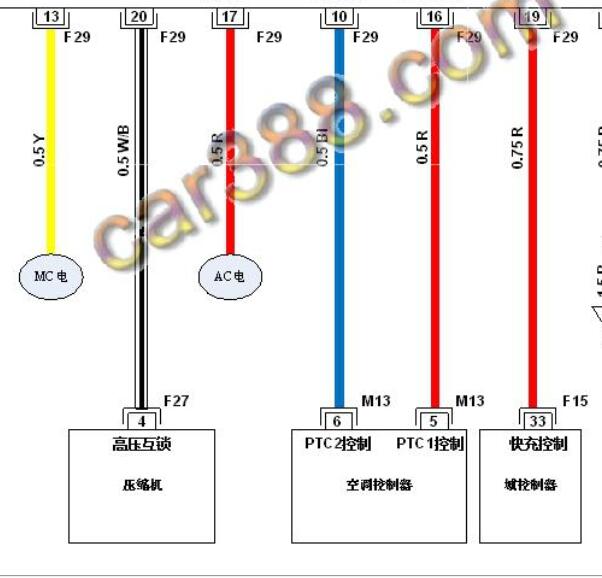 2021-2022年江淮思皓E10X压缩机电路图
