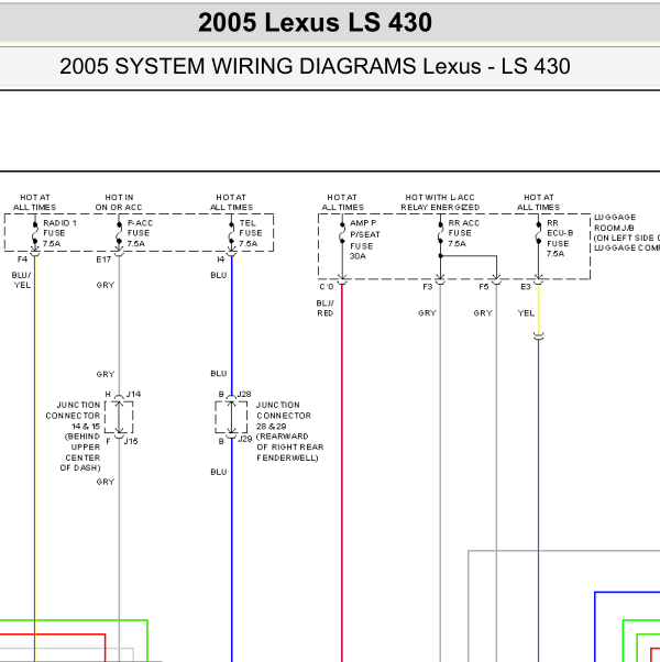 2005年丰田LS430 音响电路图和位置