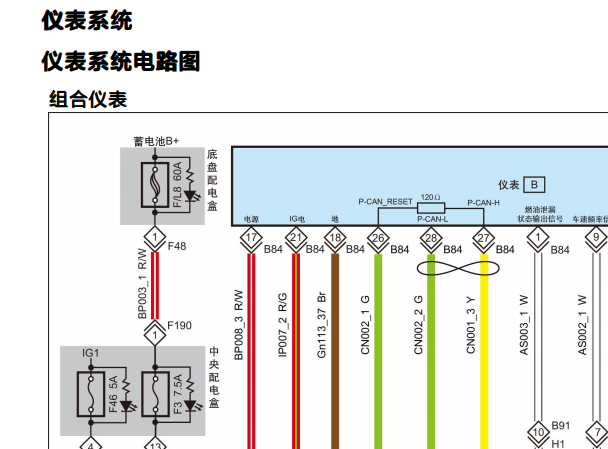 2017年福田欧曼ETX仪表电路图资料