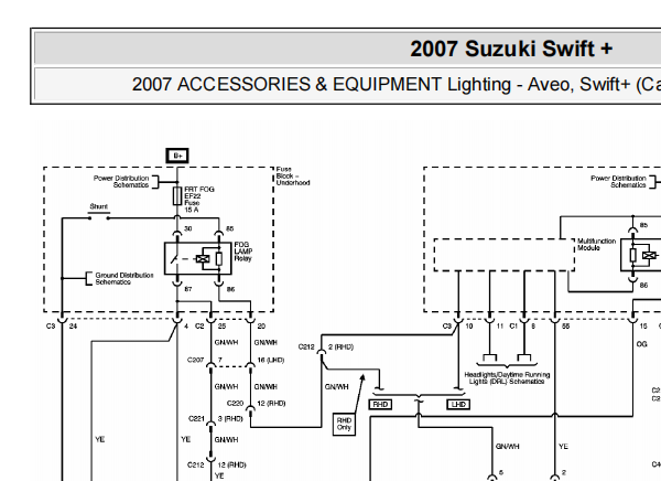 2007年铃木swift雾灯电路图资料