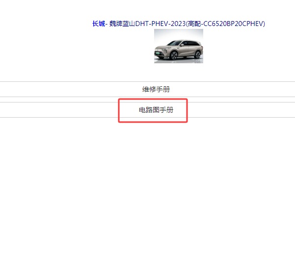 2023年长城汽车魏派蓝山电路图