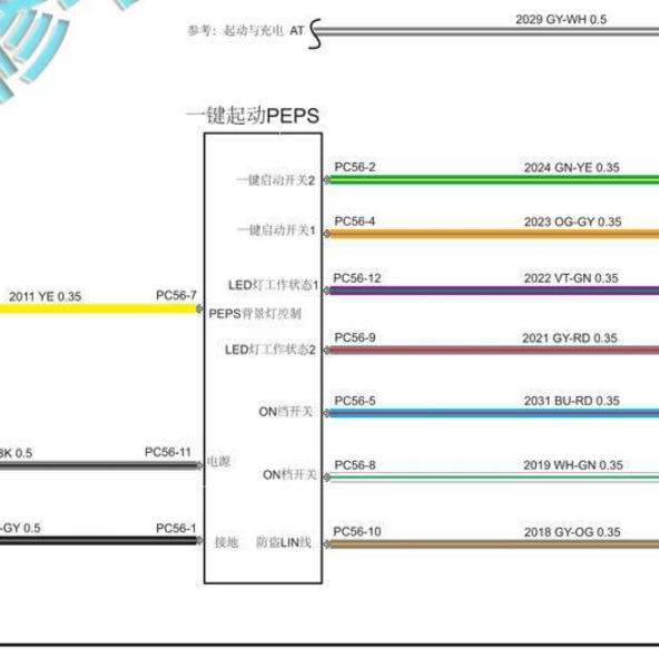 2016年江铃驭胜S350一键启动电路图