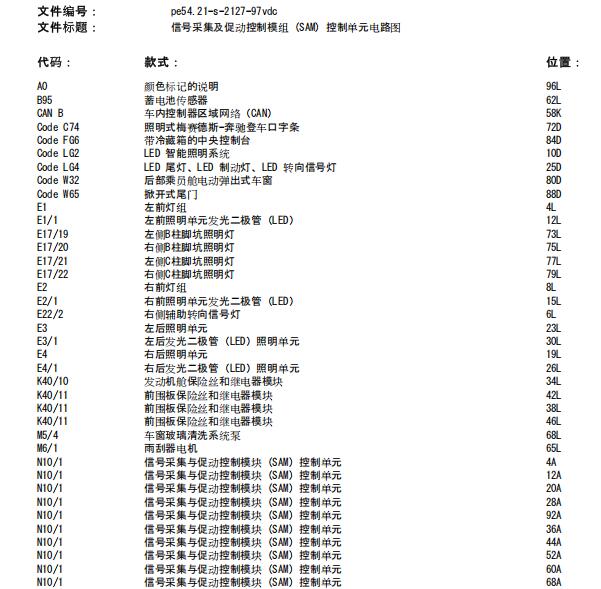 2016年奔驰V260雨刮电路图