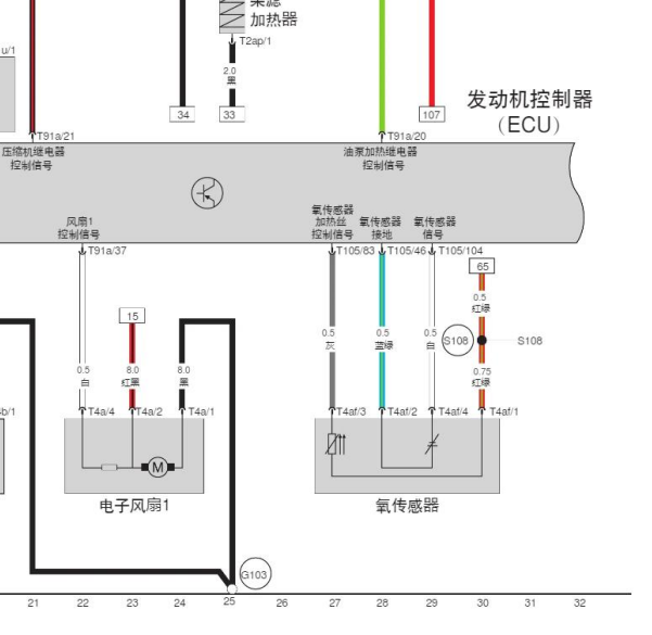2024年北京汽车BJ40 发动机变速箱电路图