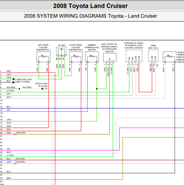 2008年丰田酷路泽空调电路图