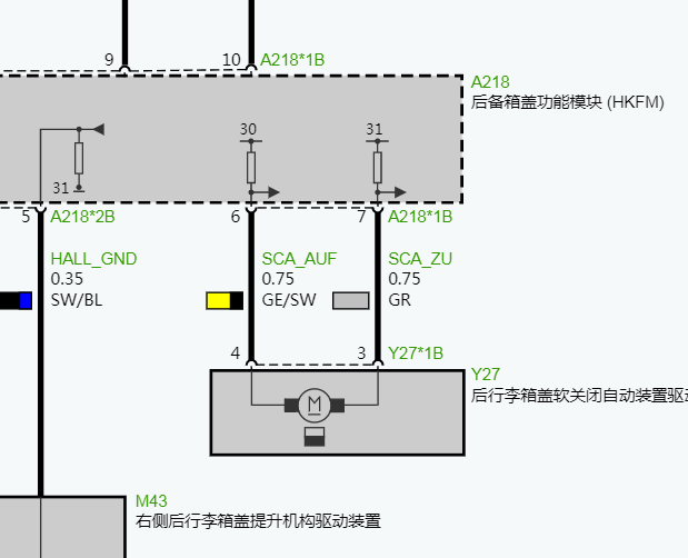 2023年宝马735Li  尾门电路图资料