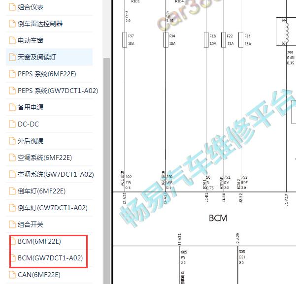 2021年长城哈弗H9车身电路图