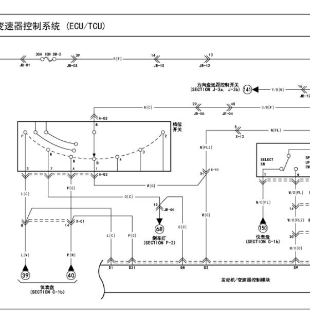2003年起亚欧菲莱斯变速箱电路图