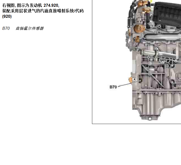 2017年奔驰GLC300 曲轴位置感知器位置