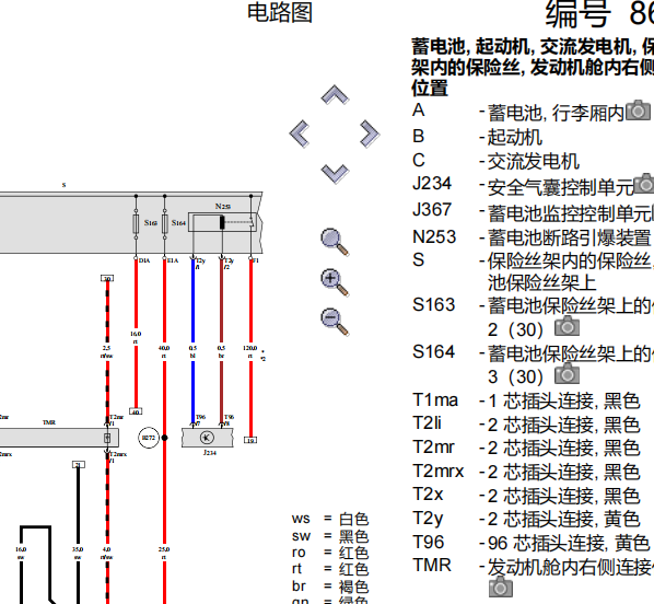 2020年奥迪RS5 发动机电路图