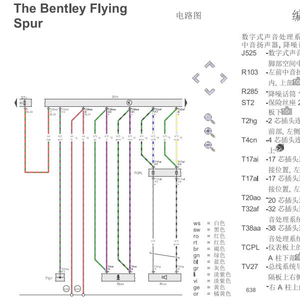 2021年宾利飞驰音响系统电路图