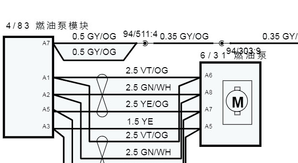 2018年沃尔沃S90 燃油泵模块和发动机电路图