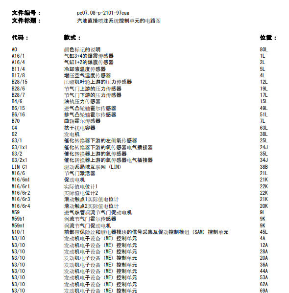 2010年奔驰E260发动机电路图