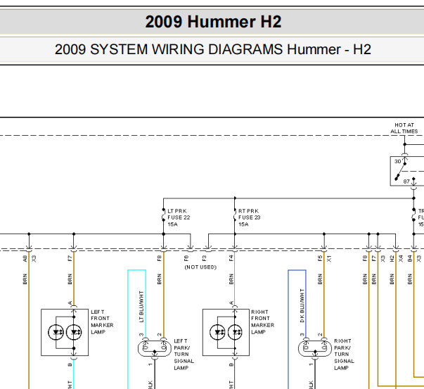 2009年悍马H2转向灯线路图