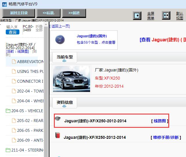2014年捷豹XF全车电路图