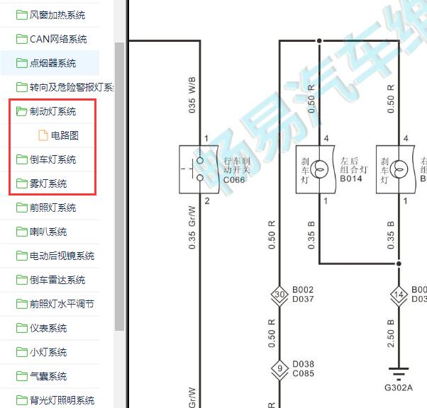 2020年福田拓陆者尾灯相关电路图