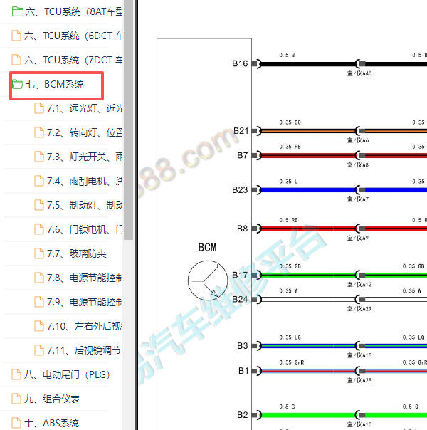 2018-2019年奇瑞捷途X70 BCM电路图
