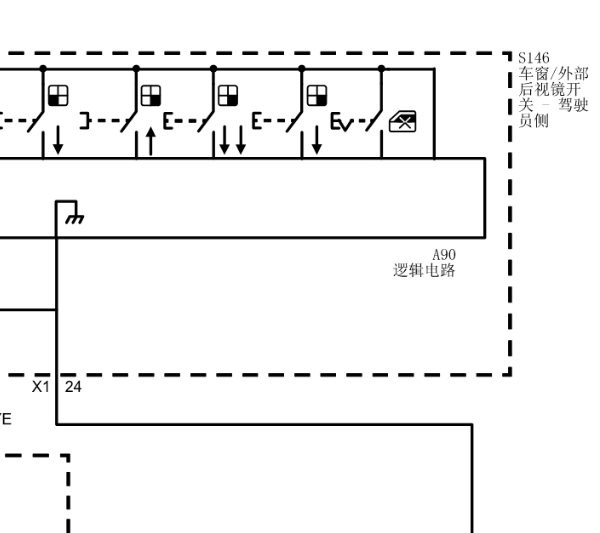 2017年别克GL8 ES 左前玻璃升降电路图