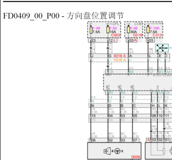 2012年法拉利FF方向盘电路图