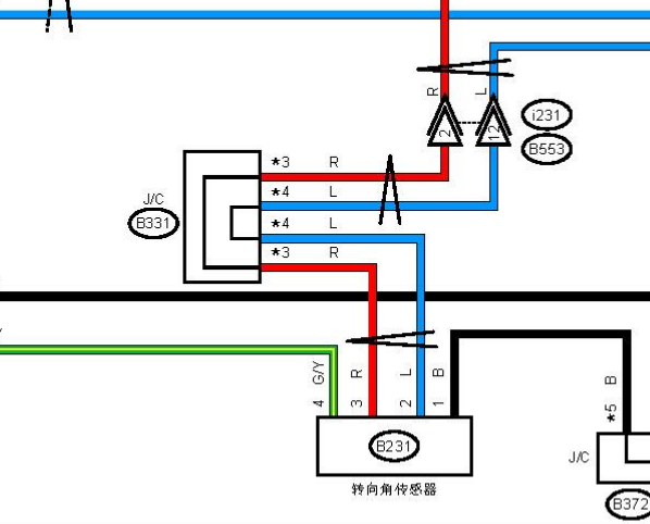 2015年斯巴鲁森林人转向角度传感器电路图