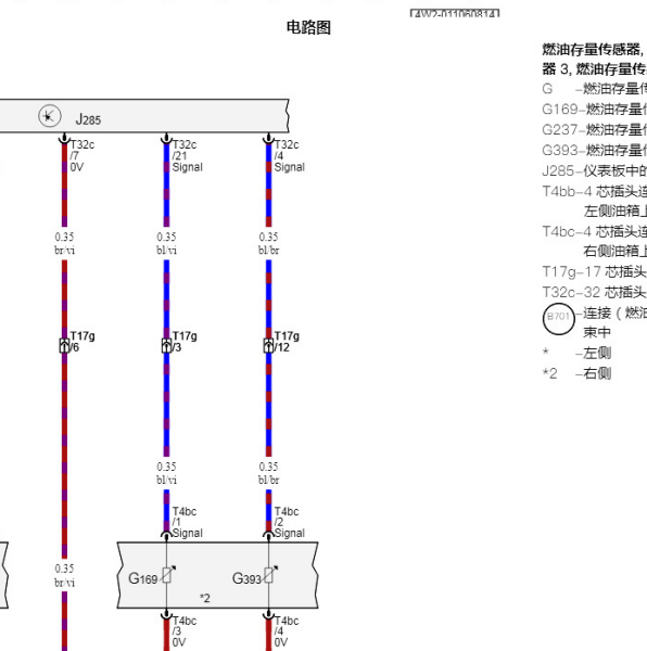 2010年宾利欧陆 燃油油量传感器电路图