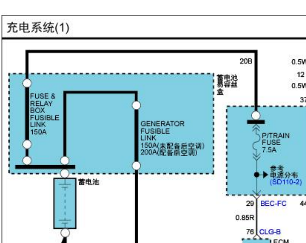 2009年起亚霸锐发电机电路图资料