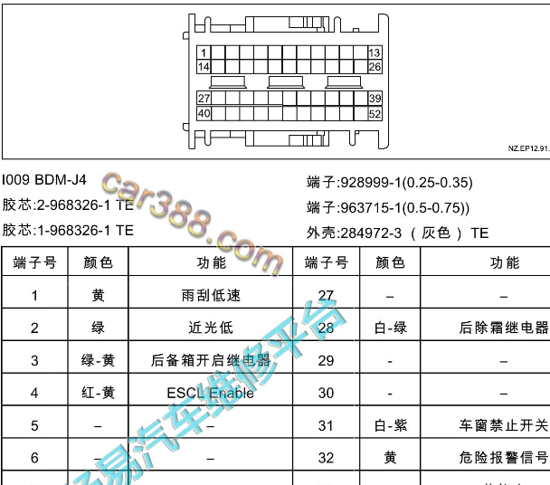 21年哪吒V BCM针脚定义图