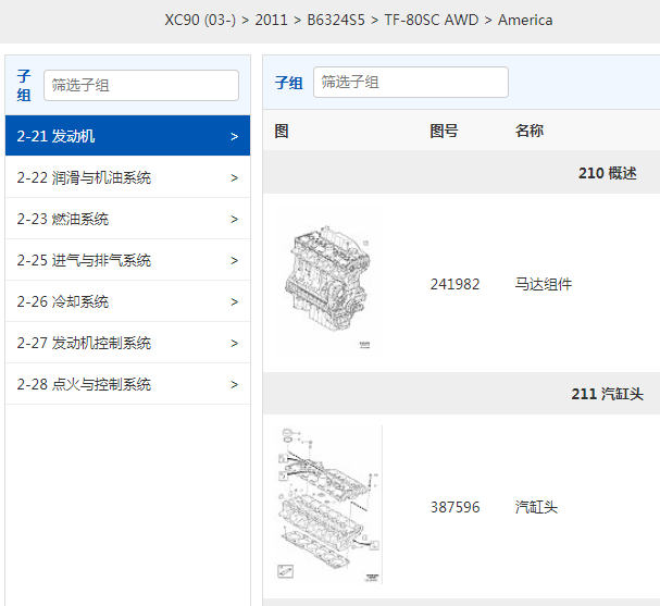 2011年沃尔沃XC90 EPC数据