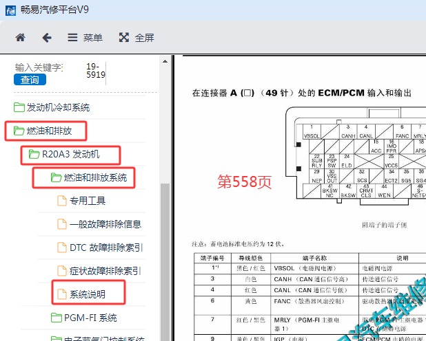 2008-2011年本田雅阁发动机电脑针脚资料