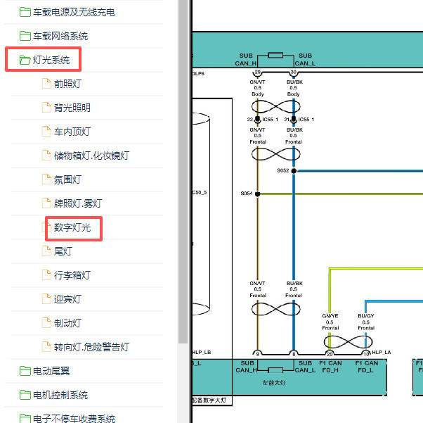 2023年高合HiPhi Z数字灯光电路图