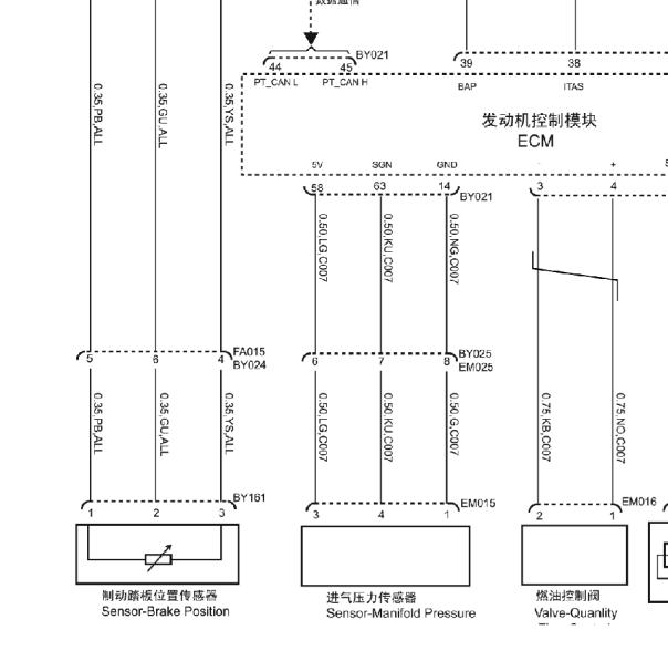 2015年名爵MG GS锐腾刹车开关电路图