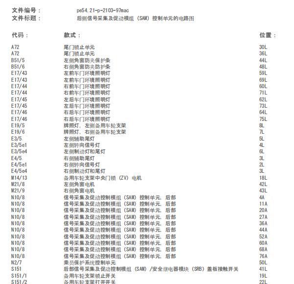 2012年奔驰GL 450转向灯和刹车灯电路图