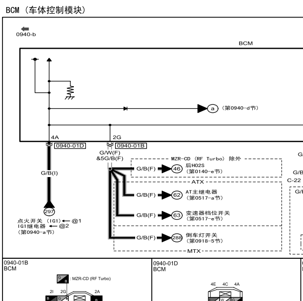 2009年马自达6 车身电路图