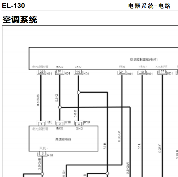2021年福田图雅诺 空调电路图