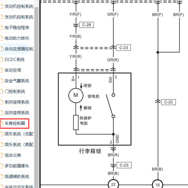 2020-2021年红旗H5后备箱超级电容电路图