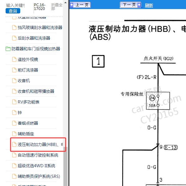 2000年三菱帕杰罗刹车系统电路图