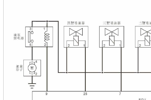 2015年郑州日产锐骐ZG24策念头燃油泵电路图材料